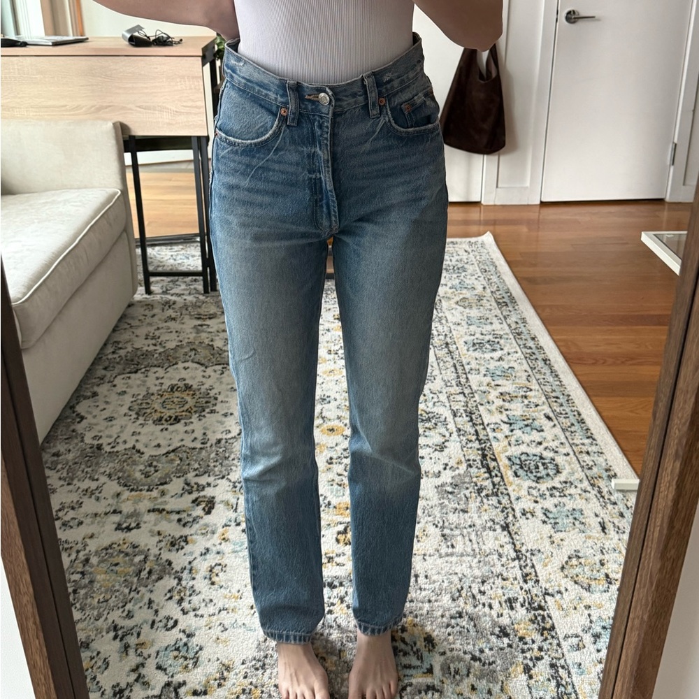 Zara Jeans Straight Leg High Rise